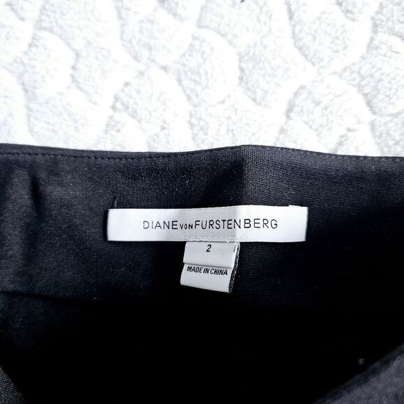 Diane von Furstenberg skirt office business casual black 2 pockets - Picture 7 of 8